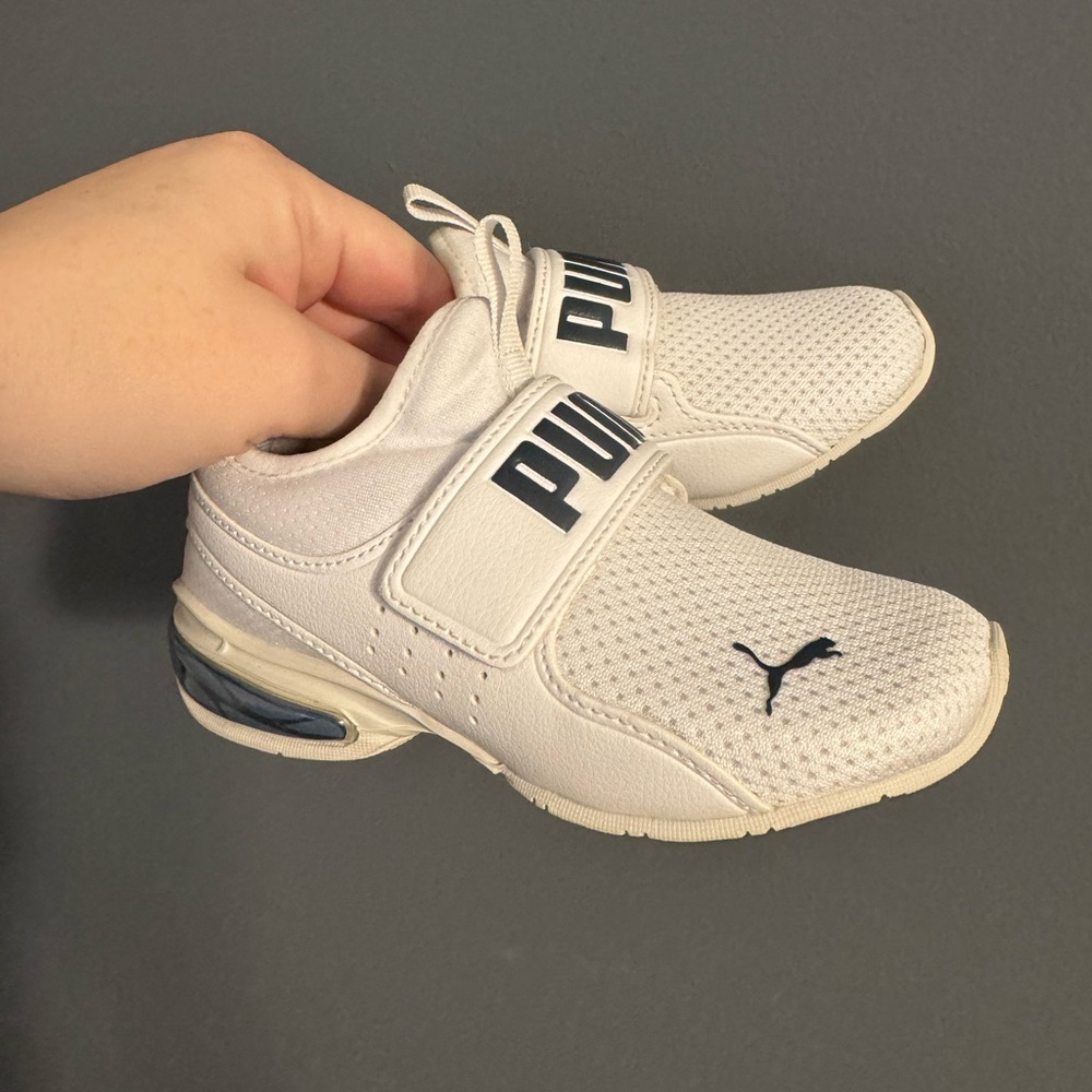 PUMA Kids White and Black Sneakers